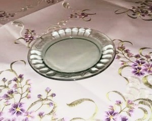 Coca-Cola Green Glass Plates Embossed Logo  Theme Collectible Set