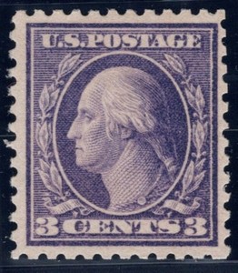 SC#502, 1917--3 Cent George Washington, Flat Plate, Perf. 11, Type II, M/NH
