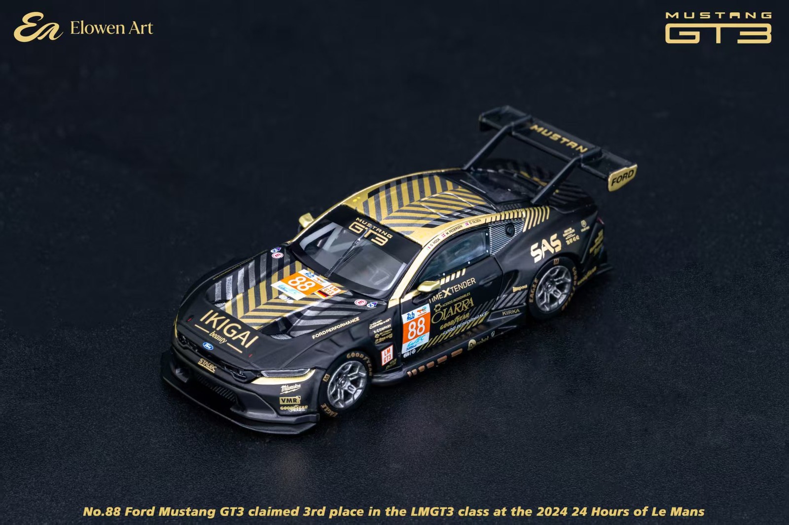 EA Model 1/64 Mustang GT3 #88 DPR Diecast Car Model 2024 24 Hours of Le Mans
