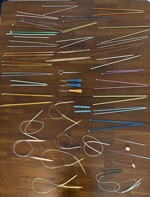 Large Lot VTG Boye / Susan Bates Knitting Needles crochet hooks & Cases 70 Pc