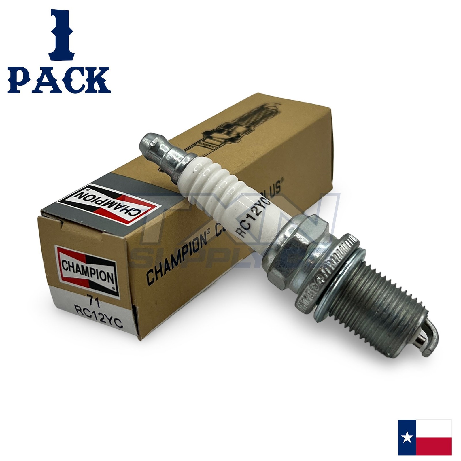 Champion 71 Spark Plug RC12YC - 1 Pack -  For Briggs  Stratton 491055, 491055S,