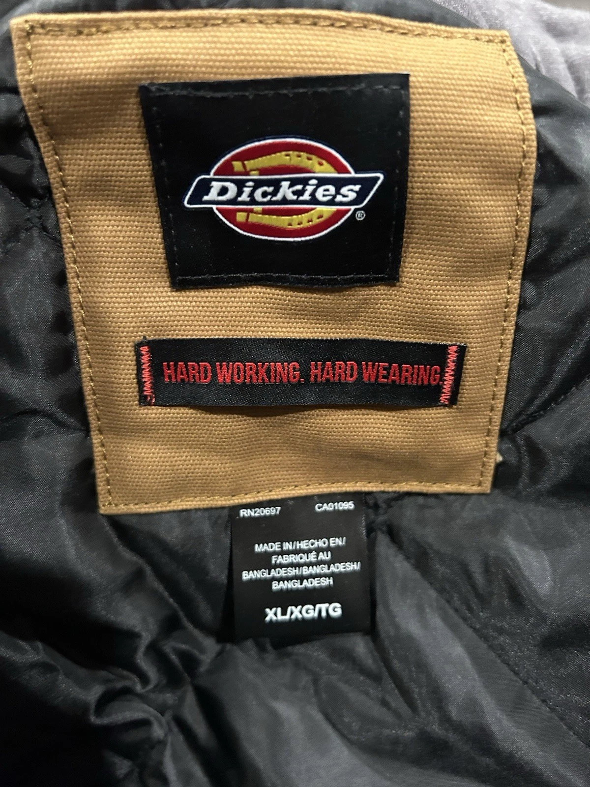 Dickies Hooded Duck Shirt Jacket Men's XL Black Lined DWR Relaxed Fit - product detail image 4