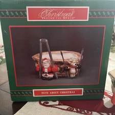 Vintage 1994 House of Lloyd Nuts About Christmas Ceramic Bowl & Nutcracker Set