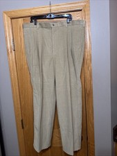 Vintage L.L. Bean Rangeley Pleated Corduroy Pants 42X30 Beige USA Made New