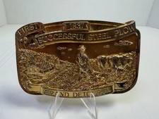 1988 First Successful Steel Plow Belt Buckle Grand Detour IL LE 113/250