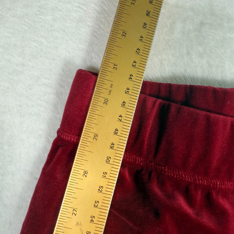 Pantalones de terciopelo rojo Juicy Couture para niños talla mediana 8-10 niñas cintura elástica salón Foto 2 de 4
