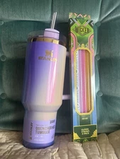 Stanley x Wicked 40oz Glinda Quencher Tumbler  2025 Target + 4 Pack Straws