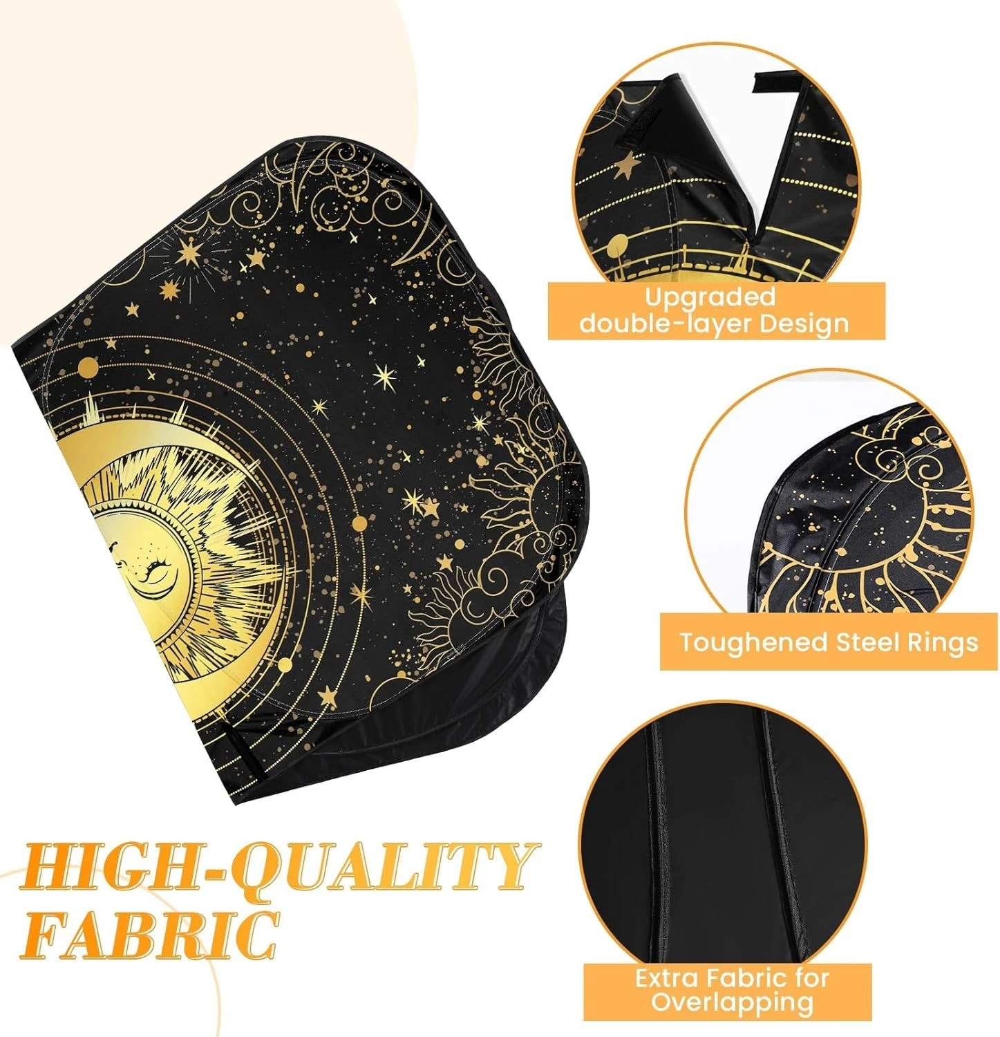 Universal Foldable Car Windshield Sun Shade - 55x32 Inches