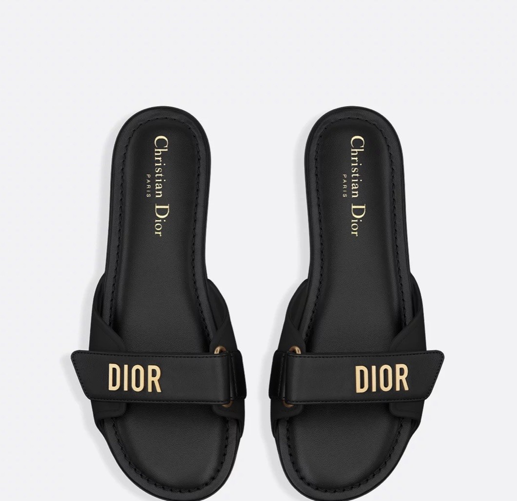 Diorivera Dioract Slide. Black lambskin In size 39 | eBay