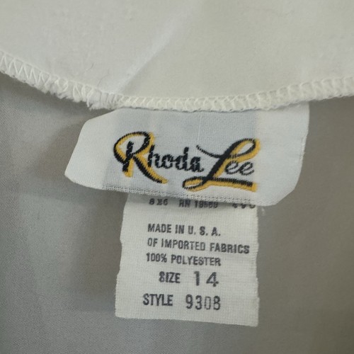 Vintage Rhoda Lee '70s V- Neck Pleated White/Cream Blouse Sz 14 Union Label - Picture 2 of 8
