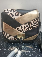 Image of Biba Animal Print Gold Leather Cross Body Bag NEW Mothers Day Gift idea