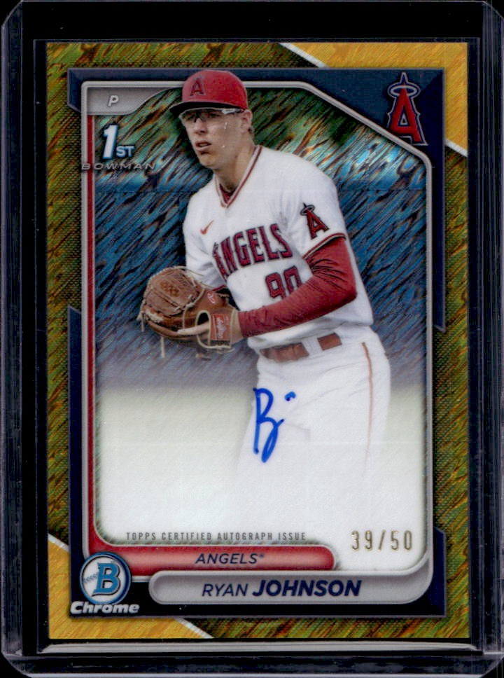 2024 Bowman Draft Ryan Johnson Chrome Auto Gold Shimmer Refractor 1st #39/50
