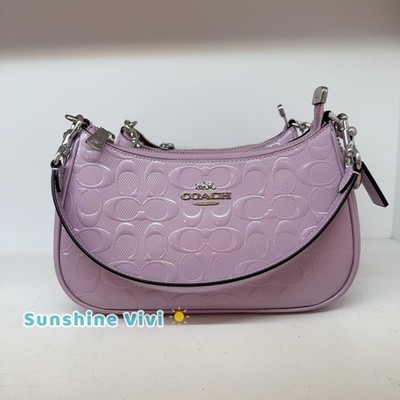 NWT Coach CDA98 Teri Shoulder Bag Signature Leather Heart Charm