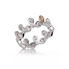 Clogau Silver Ring Size N1/2 US 7 Welsh 10ct Rose Gold Topaz Royal Crown
