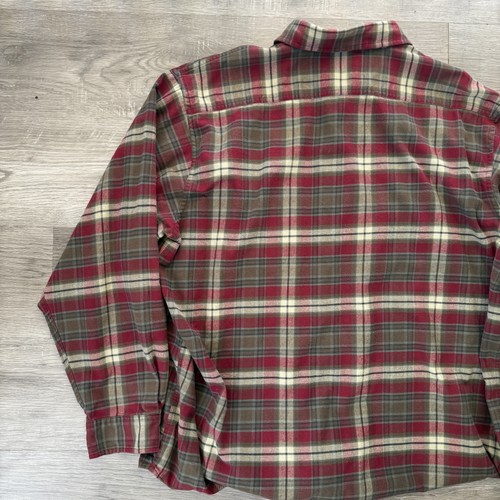 J Peterman Shirt Mens XL Red Green Plaid Flannel Button Up Double Pocket Casual - Picture 11 of 12