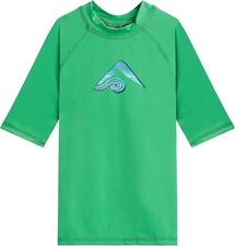 Kanu Surf Short Sleeve Green UPF 50 Rashguard Swim Shirt KIDS MED 10 NWT