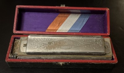 Antique Hohner super Chomonica chromatic Harmonica German made.Key of C 12 holes