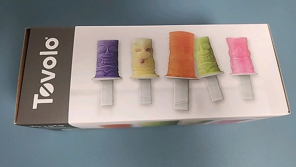 Tovolo Tiki Ice Pop moldes congelados (4) silicone flexível seguro para máquina de lavar louça novo na caixa - Imagem 2 de 3