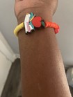 Unisex Kids Multicolor Plastic Stretch Beaded Dangle Charm Bracelet Apple — photo 4