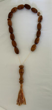 vintage tesbih islamic large olive wood prayer beads hand made in Greece