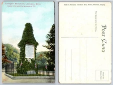 Lexington Monument Lexington MA Ivy Covered Memorial Postcard