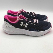 Under Armour Surge 4 Girls Size 7Y Navy Blue Pink Speckled Athletic 3027108-410