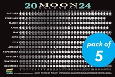 2024 Moon Calendar Card (5 Pack) by Long, Kim, Brand New, Free shipping in th...