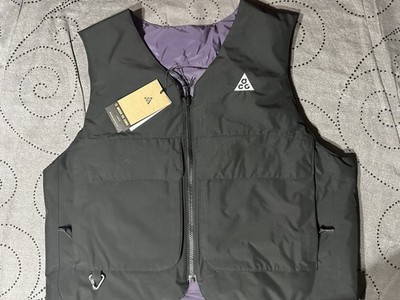 NIKE ACG SKULL PEAK PRIMA LOFT REVERSIBLE BLACK & RAISIN VEST SIZE M UNISEX $175