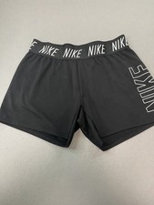 Nike Dri-FIT Womens Black Athletic Training Shorts Logo Waistband Size L
