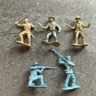 Vintage Marx Cowboys lot of 5 Tan And Blue Colors