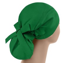 Scrub cap, scrub hats, womens surgical hat, solid green ponytail scrub cap
