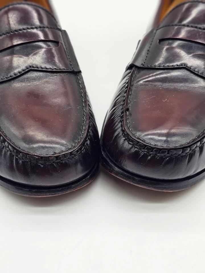 Cole Haan Para Hombres Borgoña Cuero Negro Penny Vestido Negocios Mocasines Talla 12.5 Foto 4 de 4