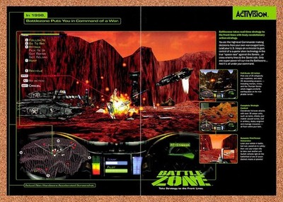 Battlezone PC Original 1998 Foldout Poster 10.5'' x 15''