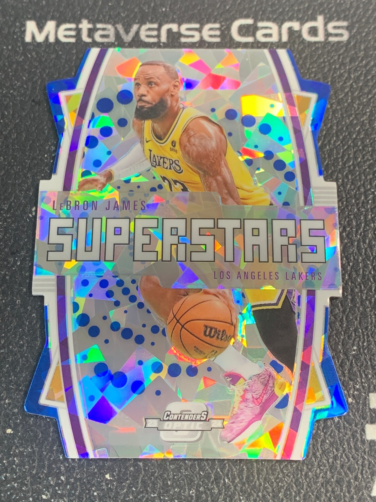 2023-24 Contenders Optic LeBron James Superstars Die-Cut Blue Ice 20/75 Lakers
