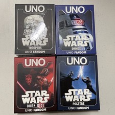 Disney Star Wars UNO Fandom Game- Posters, Troopers, DarkSide, & Droids Set of 4