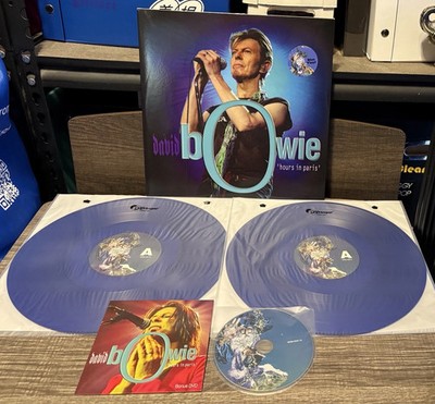 DAVID BOWIE Hours In Paris 2xLP Blue Vinyl + DVD 2014 EU WOW LP-051-052