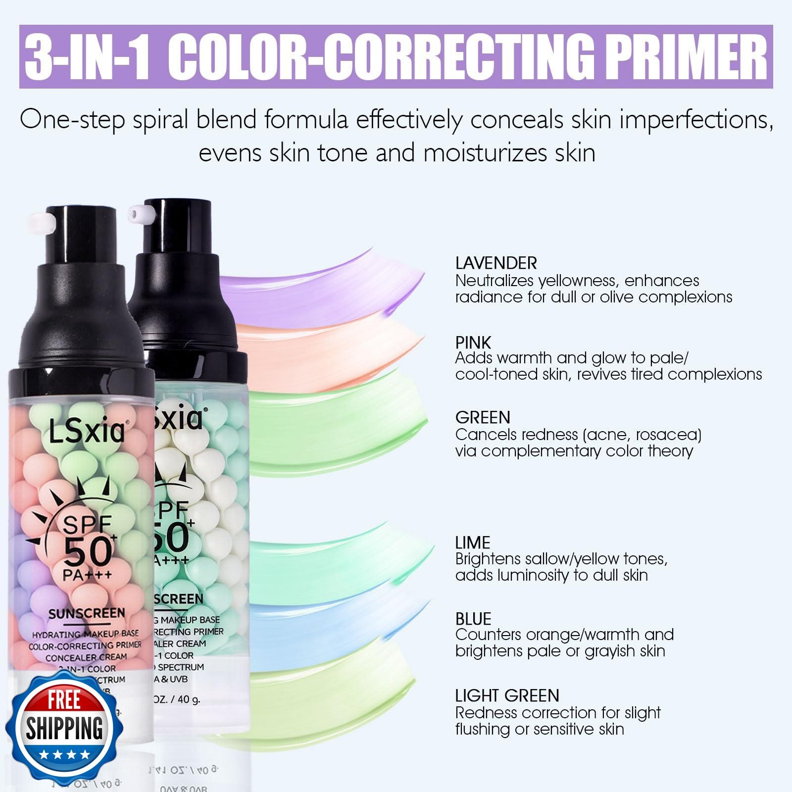 3 In 1 Primer for Face Before Makeup, SPF 50, Tinted Moisturizer Sunscreen Is