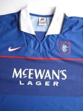 Glasgow Rangers FC Nike Original Home Shirt Mens McEwan's 1997 1998 Vintage XL