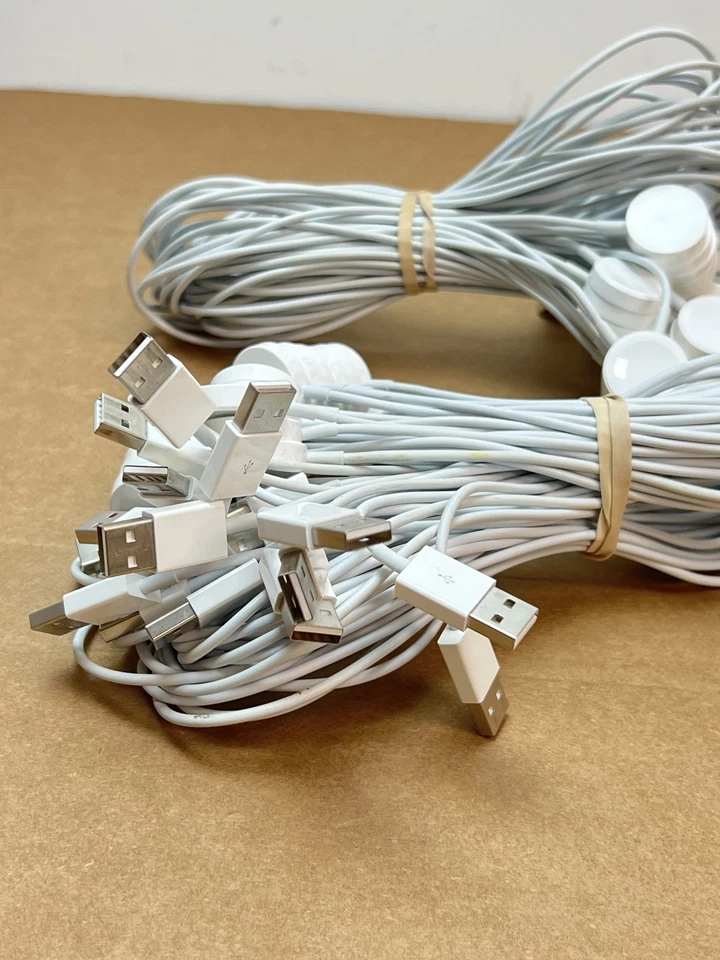 Paquete de 50 cables de carga magnética originales para Apple Watch a USB-A (1m) A2256, goma Foto 4 de 4