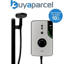 Triton ENlight 9.5kw Thermostatic Electric Shower Back To Wall Kit Grey & Black