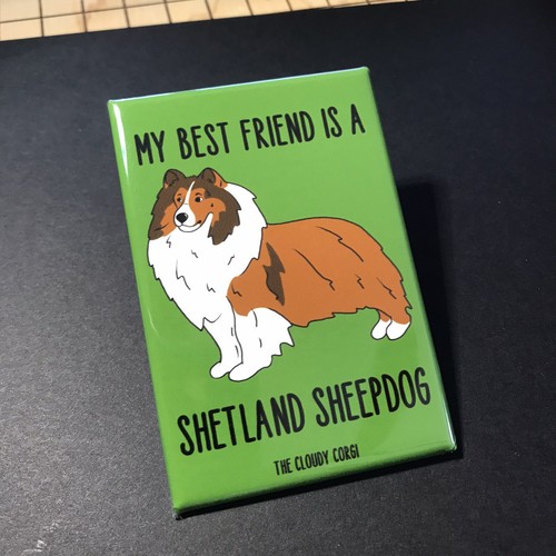 Shetland Sheepdog Sheltie Dog Magnet Best Friend Cartoon Pet Art Gifts and Decor - Picture 3 of 12