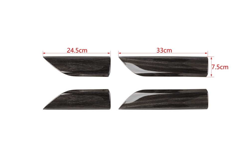 FOR 2019-2025 CHEVY SILVERADO 4-DOOR DARK WOOD GRAIN DOOR PANEL DECOR TRIM COVER