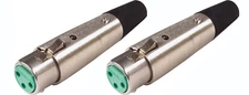 2 Switchcraft A3F Series 3-Pin XLR Female Cable End Mic Connector Nickel finish