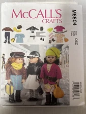 NEW* McCall’s Crafts #M6804 Sewing Patterns / 18” Doll Clothes