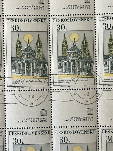 CZECHOSLOVAKIA - 1968, Sheet Parts - PRAGUE STAMP EXHIBITON 1968 - USED - Picture 10 of 10