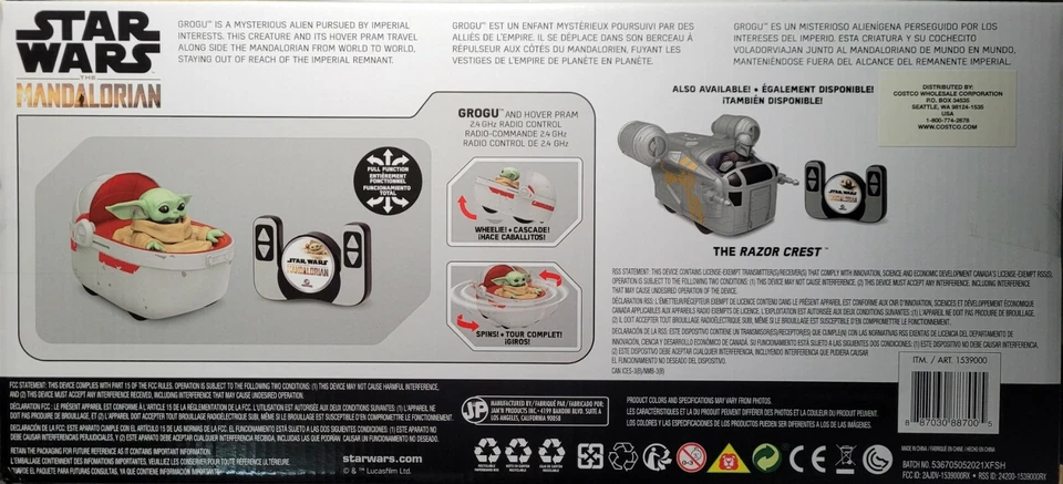 Controle de rádio Star Wars The Mandalorian Grogu and Hover Pram crianças e adultos  - Imagem 2 de 4