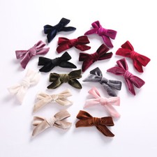 Kid Soft Velvet Bow Hairpins Solid Cross Knot Hair Clip Girl Cute Chic Delicate  