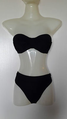 Bas De Bikini Pain De Sucre Noir - Neuf Avec étiquettes, Taille FR38/36EUR, Style Culotte Haute