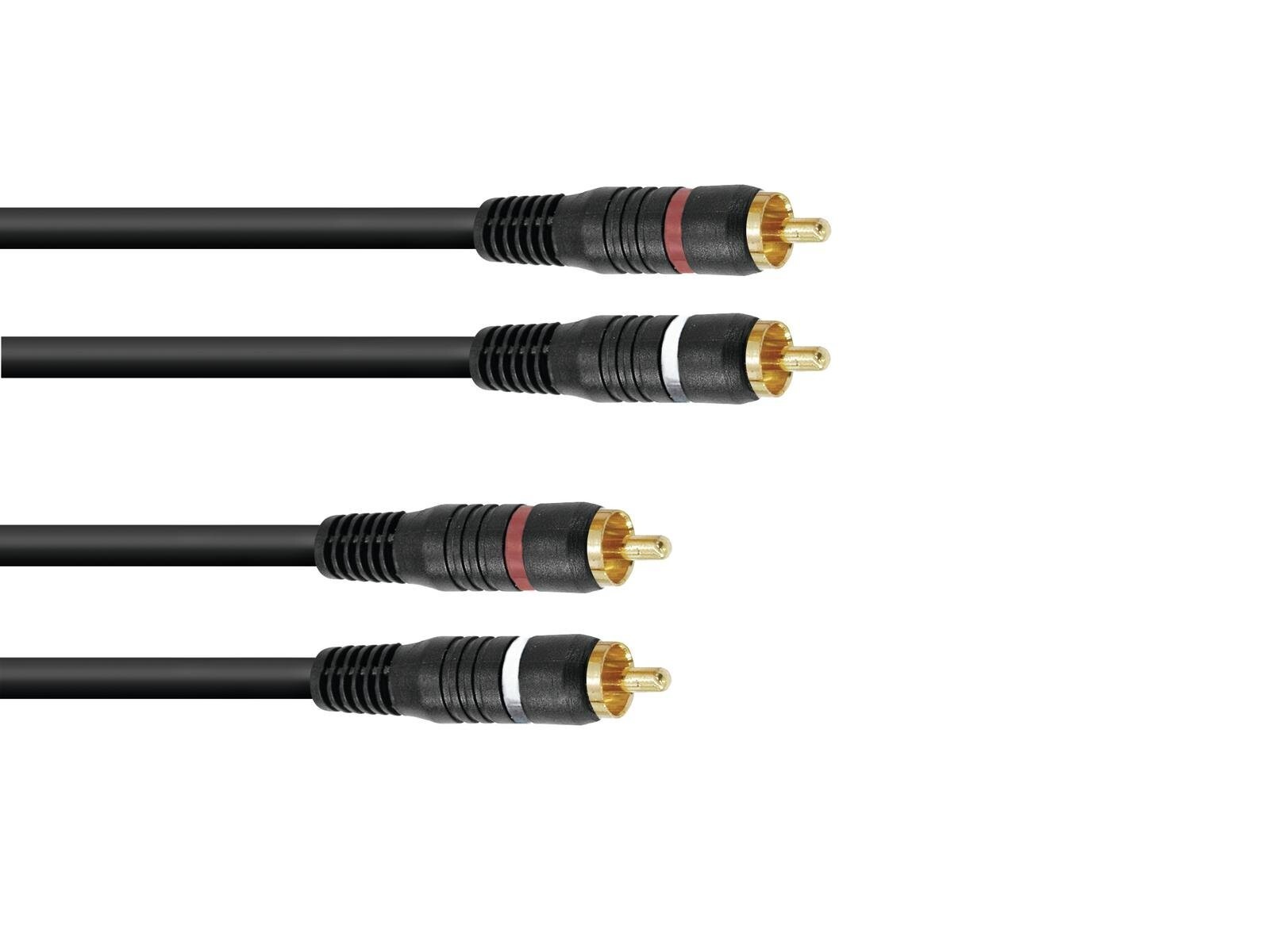 CAVO PROFESSIONALE 2 + 2 RCA DOPPIO CANALE DX + SX DESTRO SINISTRO 30 CM 0,3 MT