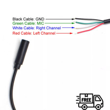 1pc 30cm 3.5mm Audio Pigtail Cable 4Pole Female Jack Audio AUX Cord 4 Wire DIY